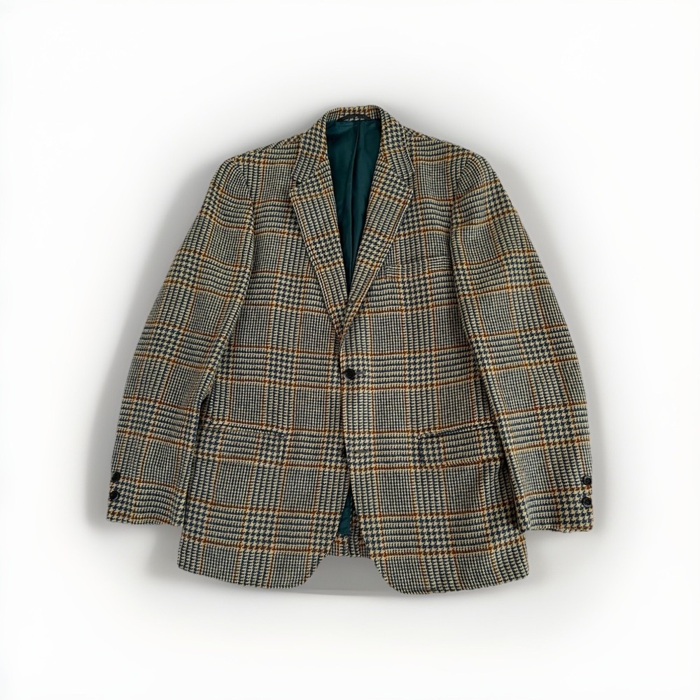 Vintage Palm Beach Blazer Mens 39 Glen Plaid Wool Sport Coat Jacket 60s
